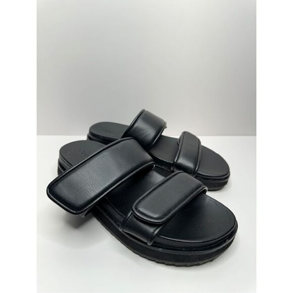 Open EDIT Sandals Size 6.5 Black Open Toe Finley Slides‎ - Picture 3 of 10